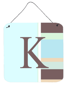 Monogram - Blue Stripes Wall or Door Hanging Prints (Color: K, size: 6 x 6)