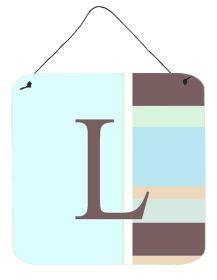 Monogram - Blue Stripes Wall or Door Hanging Prints (Color: L, size: 6 x 6)