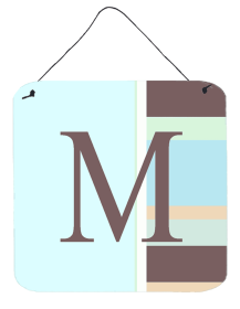Monogram - Blue Stripes Wall or Door Hanging Prints (Color: M, size: 6 x 6)