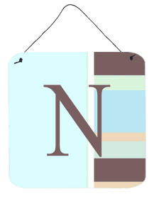 Monogram - Blue Stripes Wall or Door Hanging Prints (Color: N, size: 6 x 6)