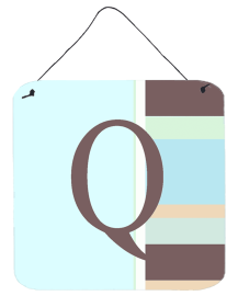 Monogram - Blue Stripes Wall or Door Hanging Prints (Color: Q, size: 6 x 6)