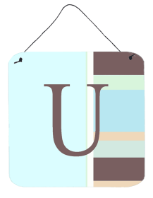 Monogram - Blue Stripes Wall or Door Hanging Prints (Color: U, size: 6 x 6)