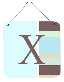 Monogram - Blue Stripes Wall or Door Hanging Prints (Color: X, size: 6 x 6)