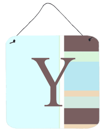 Monogram - Blue Stripes Wall or Door Hanging Prints (Color: Y, size: 6 x 6)