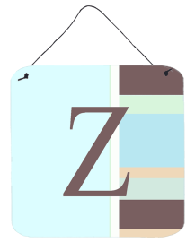 Monogram - Blue Stripes Wall or Door Hanging Prints (Color: Z, size: 6 x 6)