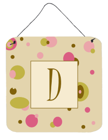 Monogram - Tan Dots Wall or Door Hanging Prints (Color: D, size: 6 x 6)