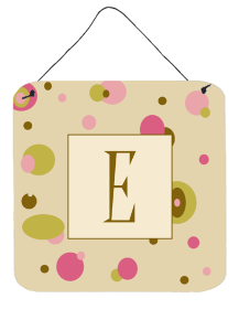 Monogram - Tan Dots Wall or Door Hanging Prints (Color: E, size: 6 x 6)