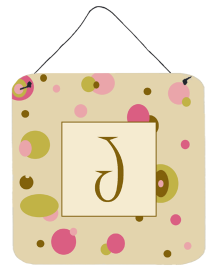 Monogram - Tan Dots Wall or Door Hanging Prints (Color: J, size: 6 x 6)