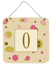 Monogram - Tan Dots Wall or Door Hanging Prints (Color: O, size: 6 x 6)