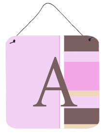 Monogram - Pink Stripes Wall or Door Hanging Prints (Color: A, size: 6 x 6)