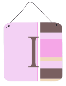 Monogram - Pink Stripes Wall or Door Hanging Prints (Color: I, size: 6 x 6)
