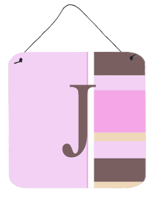 Monogram - Pink Stripes Wall or Door Hanging Prints (Color: J, size: 6 x 6)