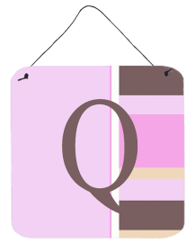 Monogram - Pink Stripes Wall or Door Hanging Prints (Color: Q, size: 6 x 6)