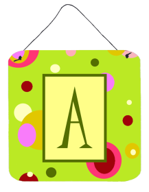 Monogram - Lime Green Wall or Door Hanging Prints (Color: A, size: 6 x 6)