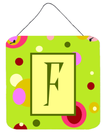 Monogram - Lime Green Wall or Door Hanging Prints (Color: F, size: 6 x 6)