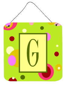 Monogram - Lime Green Wall or Door Hanging Prints (Color: G, size: 6 x 6)