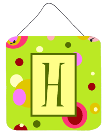 Monogram - Lime Green Wall or Door Hanging Prints (Color: H, size: 6 x 6)