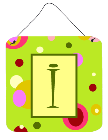 Monogram - Lime Green Wall or Door Hanging Prints (Color: I, size: 6 x 6)
