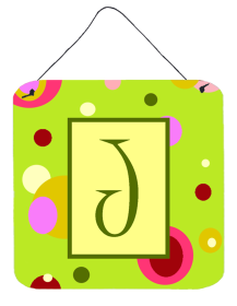 Monogram - Lime Green Wall or Door Hanging Prints (Color: J, size: 6 x 6)