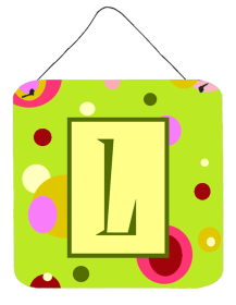 Monogram - Lime Green Wall or Door Hanging Prints (Color: L, size: 6 x 6)