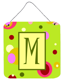 Monogram - Lime Green Wall or Door Hanging Prints (Color: M, size: 6 x 6)