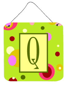 Monogram - Lime Green Wall or Door Hanging Prints (Color: Q, size: 6 x 6)