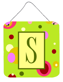 Monogram - Lime Green Wall or Door Hanging Prints (Color: S, size: 6 x 6)