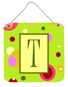 Monogram - Lime Green Wall or Door Hanging Prints (Color: T, size: 6 x 6)