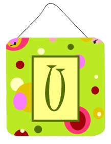 Monogram - Lime Green Wall or Door Hanging Prints (Color: U, size: 6 x 6)