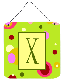 Monogram - Lime Green Wall or Door Hanging Prints (Color: X, size: 6 x 6)
