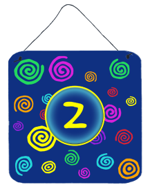 Monogram - Blue Swirls Wall or Door Hanging Prints (Color: Z, size: 6 x 6)