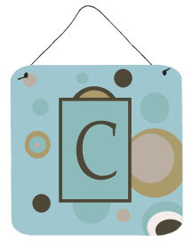 Initial Monogram - Blue Dots Wall or Door Hanging Prints (Color: C, size: 6 x 6)