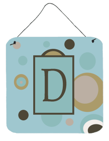 Initial Monogram - Blue Dots Wall or Door Hanging Prints (Color: D, size: 6 x 6)