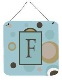 Initial Monogram - Blue Dots Wall or Door Hanging Prints (Color: F, size: 6 x 6)