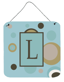 Initial Monogram - Blue Dots Wall or Door Hanging Prints (Color: L, size: 6 x 6)