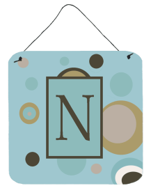 Initial Monogram - Blue Dots Wall or Door Hanging Prints (Color: N, size: 6 x 6)