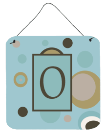 Initial Monogram - Blue Dots Wall or Door Hanging Prints (Color: O, size: 6 x 6)