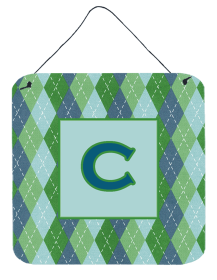 Initial Monogram - Blue Argoyle Wall or Door Hanging Prints (Color: C, size: 6 x 6)