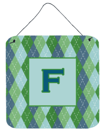Initial Monogram - Blue Argoyle Wall or Door Hanging Prints (Color: F, size: 6 x 6)
