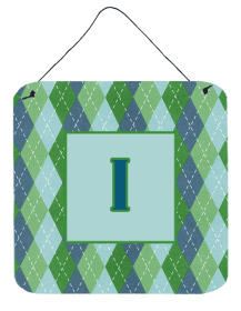 Initial Monogram - Blue Argoyle Wall or Door Hanging Prints (Color: I, size: 6 x 6)