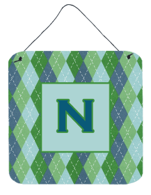 Initial Monogram - Blue Argoyle Wall or Door Hanging Prints (Color: N, size: 6 x 6)