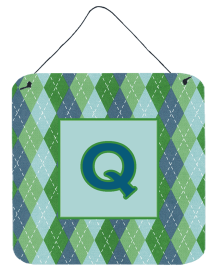 Initial Monogram - Blue Argoyle Wall or Door Hanging Prints (Color: Q, size: 6 x 6)
