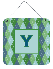 Initial Monogram - Blue Argoyle Wall or Door Hanging Prints (Color: X, size: 6 x 6)
