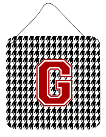 Monogram - Houndstooth Black Wall or Door Hanging Prints (Color: G, size: 6 x 6)