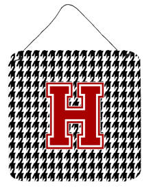 Monogram - Houndstooth Black Wall or Door Hanging Prints (Color: H, size: 6 x 6)