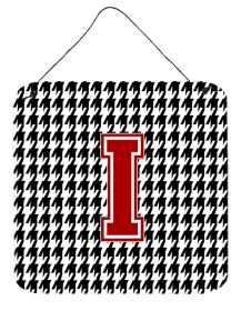 Monogram - Houndstooth Black Wall or Door Hanging Prints (Color: I, size: 6 x 6)