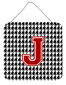 Monogram - Houndstooth Black Wall or Door Hanging Prints (Color: J, size: 6 x 6)