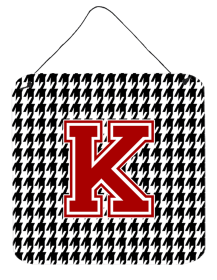 Monogram - Houndstooth Black Wall or Door Hanging Prints (Color: K, size: 6 x 6)