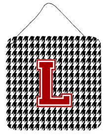 Monogram - Houndstooth Black Wall or Door Hanging Prints (Color: L, size: 6 x 6)