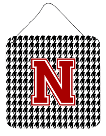 Monogram - Houndstooth Black Wall or Door Hanging Prints (Color: N, size: 6 x 6)